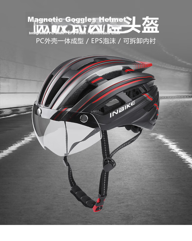 Inpeak Mountain Road Bike Helmet with Integrated Windshield Unisex Safety Cycling Cap Equipment 1