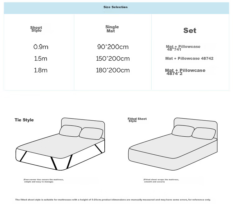 Teenie Weenie Class A Ice Bean Cooling Bed Sheet Summer Cool Ice Silk Mattress Cover Machine Washable Soft Double Air Conditioning Mat 1.5m Bed 34