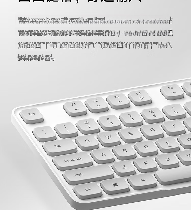 MI Wireless Keyboard And Mouse Set, Comfort Edition, Deep Space Black, Slim And Portable, Full-Size 108-Key Keyboard And Mouse, 2.4G Wireless Transmission, for Computer And Laptop Office Use, Keyboard And Mouse Combo 8