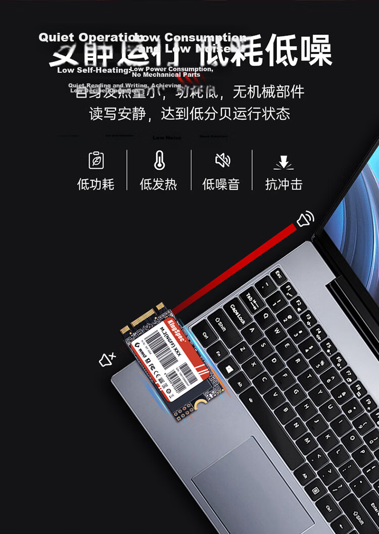 KingSpec 1TB SSD Solid State Drive M.2 SATA NGFF 2242 Size Read Speed 550MB/s Compatible with Desktop/laptop 6