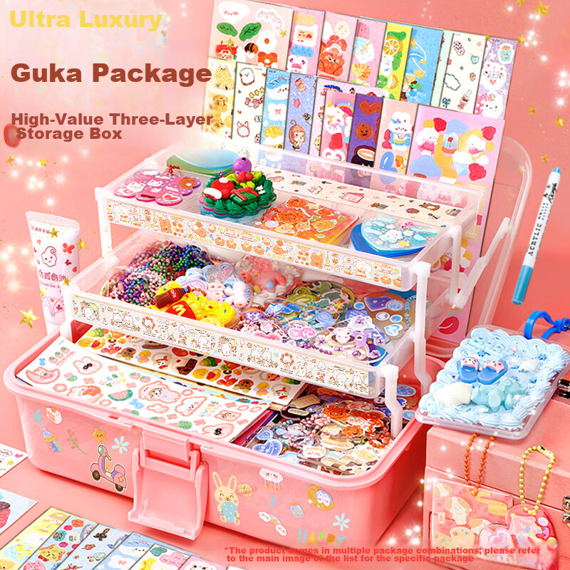 BEIBITONGHUA Guka Complete Tool Set Toy Girls Birthday Gift DIY Handmade Creative Children's Sticker Art Kit