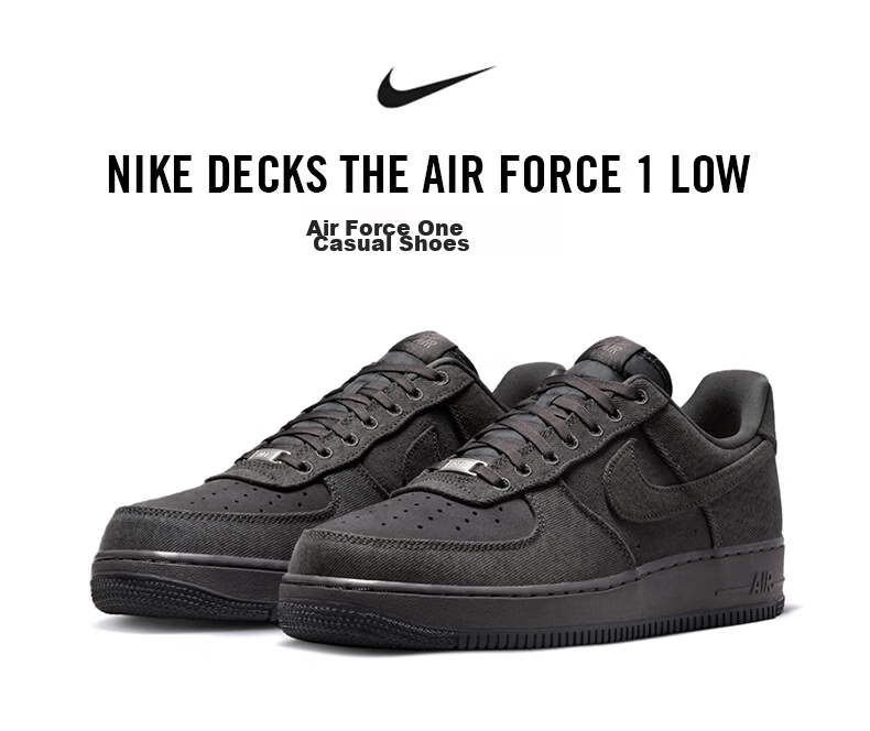 Nike Men's Air Force 1 AF1 New Shock Absorption Casual Sneakers IR0951-003 Black Size 43 1