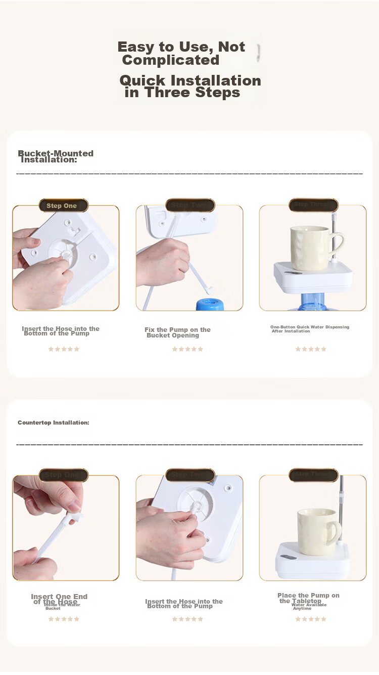 Baijie Electric Water Pump Stainless Steel Dual-Use Water Dispenser for Bottled Water 15