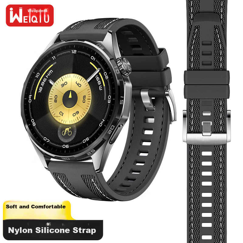 Weiqiantu Compatible Huawei GT7/GT6/GT5/Pro Watch Band for Watch4Pro/Watch5/4 GT3Pro/GT4/3 Buds2/Extraordinary Master 2 Braided Silicone Strap