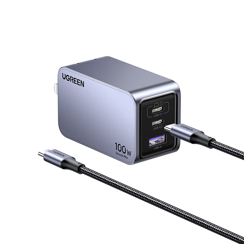 UGREEN 100W GaN Charger Set Type-C Multi-Port PD/PPS Fast Charger Compatible with Apple 17 Xiaomi 17 Samsung Phones Laptops MacBook Pro with Cable