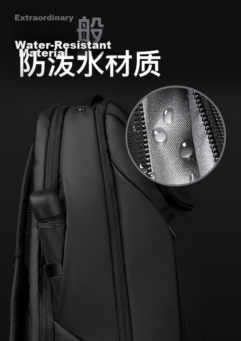 Bange Men's Large Capacity Backpack Business Travel Bag College Student 17.3-inch Laptop Backpack Double Shoulder Bag Black Gift 17