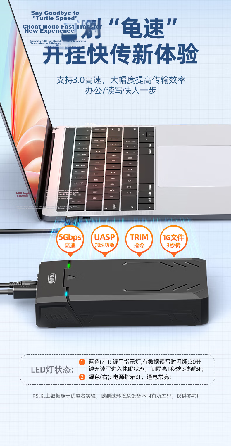 UNITEK Dual-Bay Hard Drive Enclosure, Compatible with 2.5/3.5-Inch Drives, USB 3.0, for Mechanical/SSD Hard Drives, External Hard Drive Dock for Computers And Laptops, Y-3026SL 4