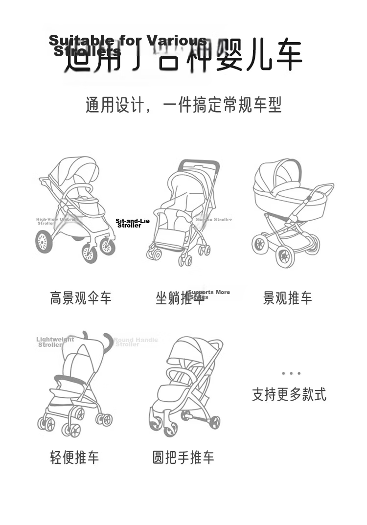 I-angel Baby Stroller Mosquito Net Full Cover Anti-Mosquito Dense Mesh Large Canopy Universal Baby Mosquito Net White S305 5
