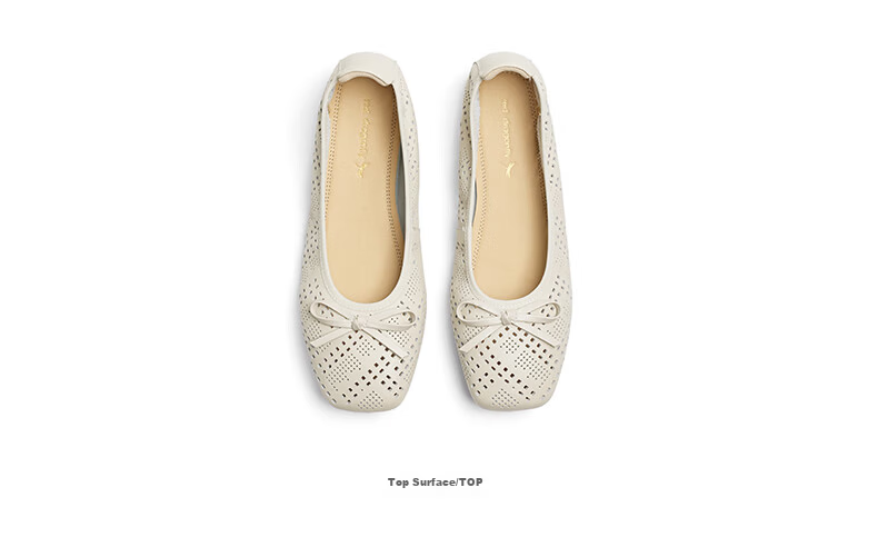 RED DRAGONFLY Women's Casual Shoes, Summer Cowhide Soft-Soled Egg Roll Shoes, Hollow-Out Mom Shoes WTB25254, Beige, Size 39 12