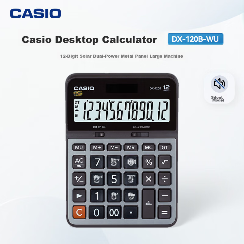 CASIO Business Calculator Classic Large Desktop Office Supplies Gray DX-120