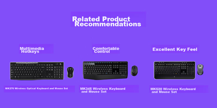 Logitech MK235 Wireless Keyboard and Mouse Combo Office Set Spill-Resistant Fingerprint-Resistant Full-Size with 2.4G Wireless Receiver Black 12