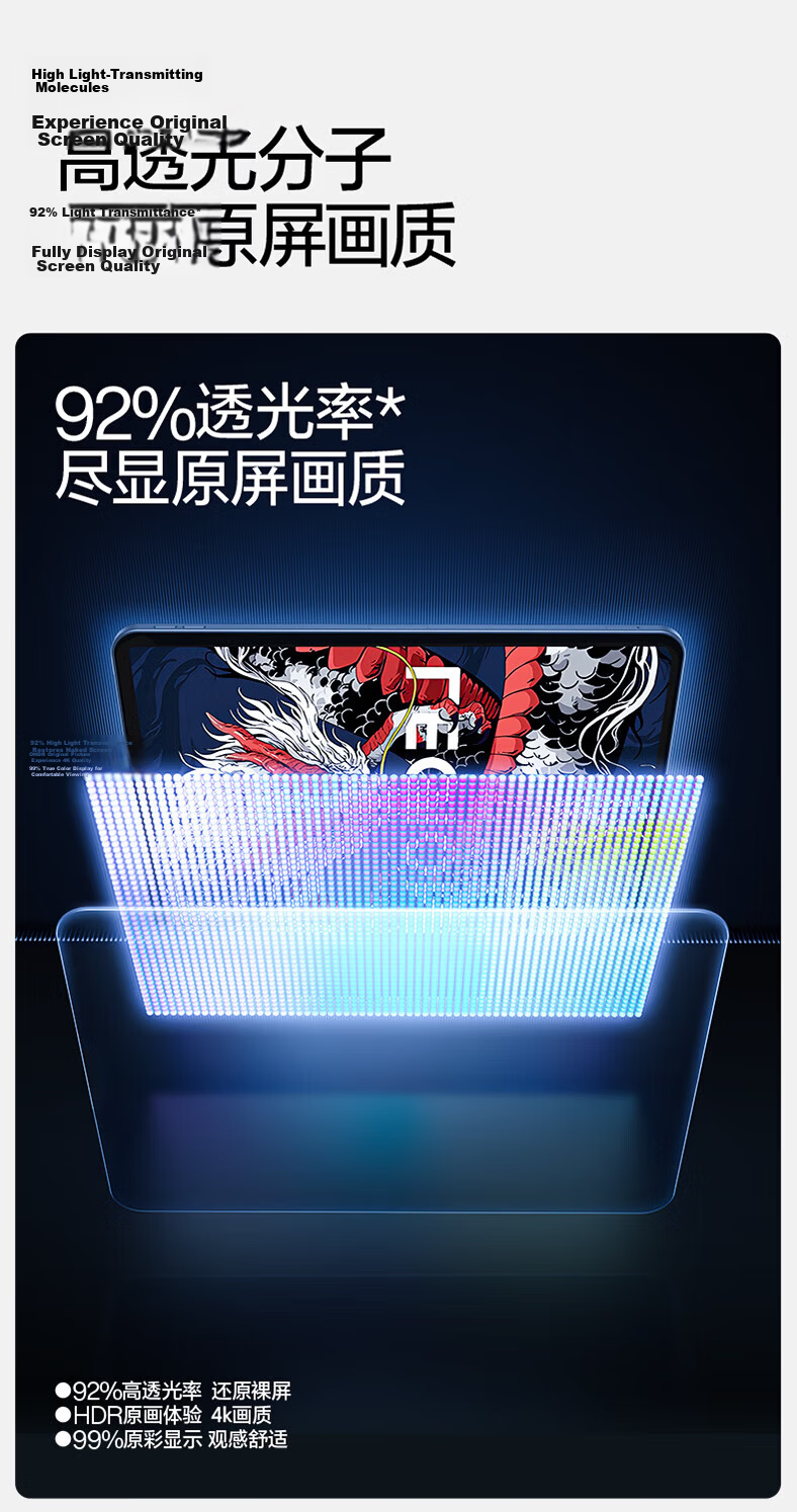 Shanmo Tempered Glass Screen Protector for Lenovo Legion Y700 5th Gen 8.8-inch 2026 Full-Screen Anti-Fingerprint HD Protective Film 1 Piece 6