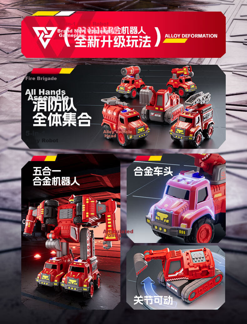 Snaen Children's Toy Dinosaur Transforming Robot Car Alloy Model, 6-Year-Old Boy's New Year Gift 3