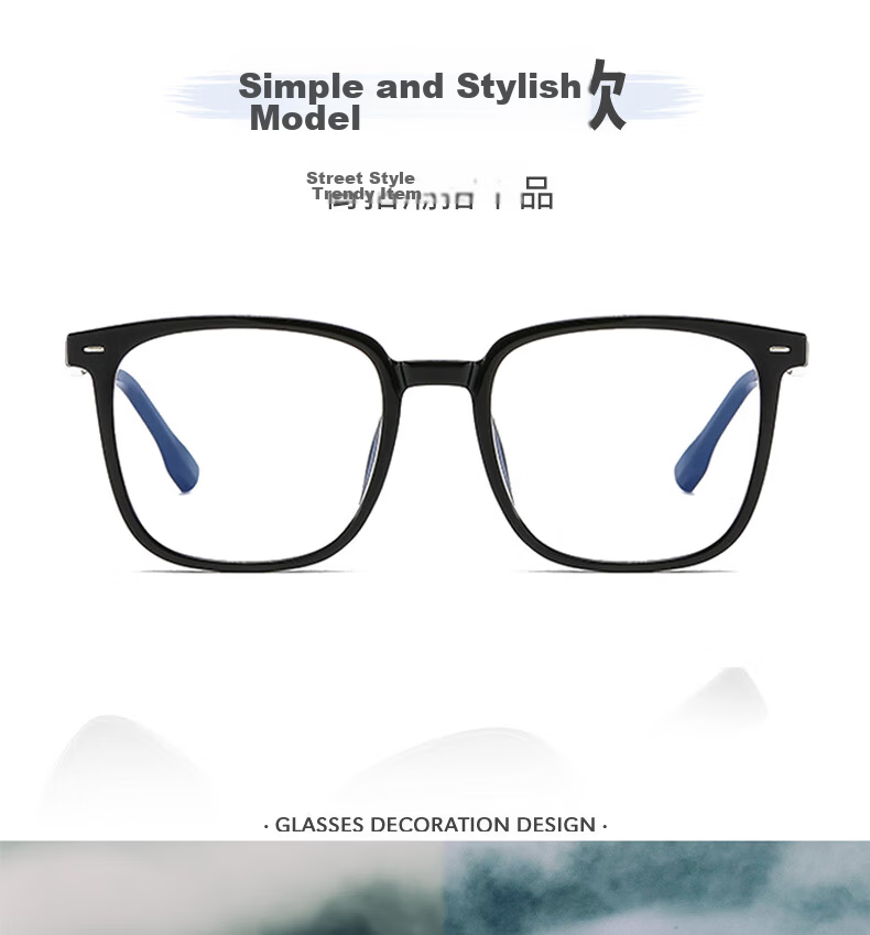 LESCA LUNETIER Gm Black Frame Glasses for Men, Prescription Available, Square Thick Frame, Cool And Stylish, Anti-Blue Light, Large Face, Non-Prescription Eyewear 2