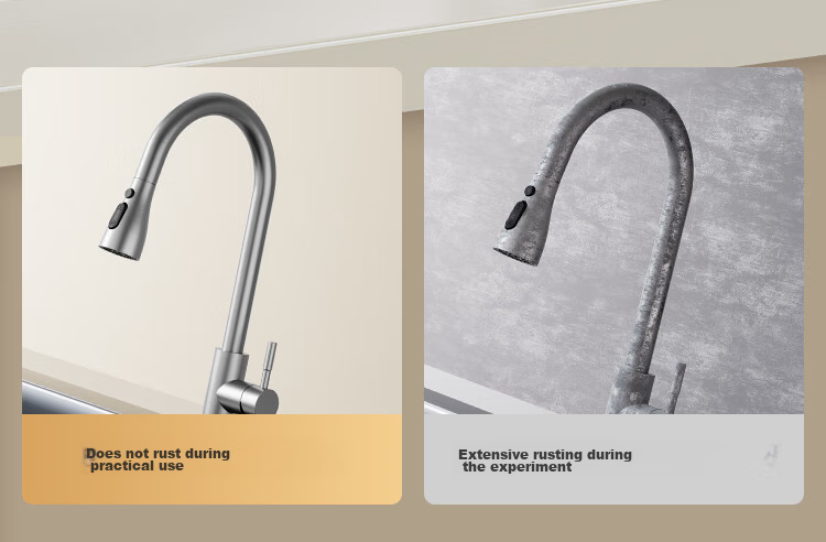 JD Jingzao Kitchen Faucet Pull-Out Sink Faucet 304 Stainless Steel 360° Rotation Hot and Cold Water 3 Functions 22