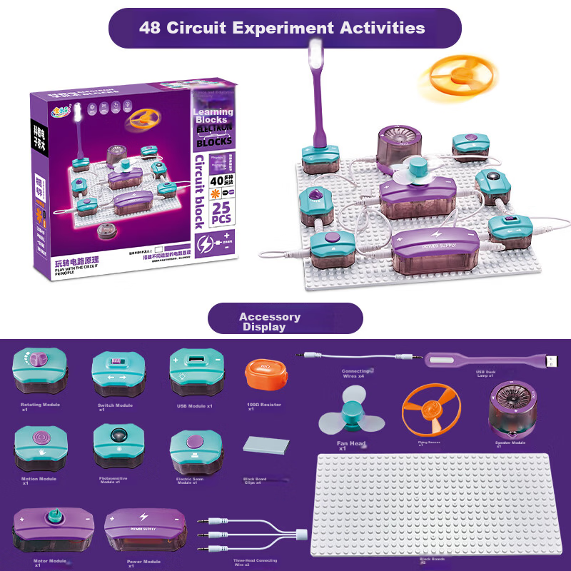 Toylezhi Electronic Circuit Building Blocks Educational Children's Science Experiment Assembly Toy for Boys Ages 3-6-9-12 Birthday Gift 11