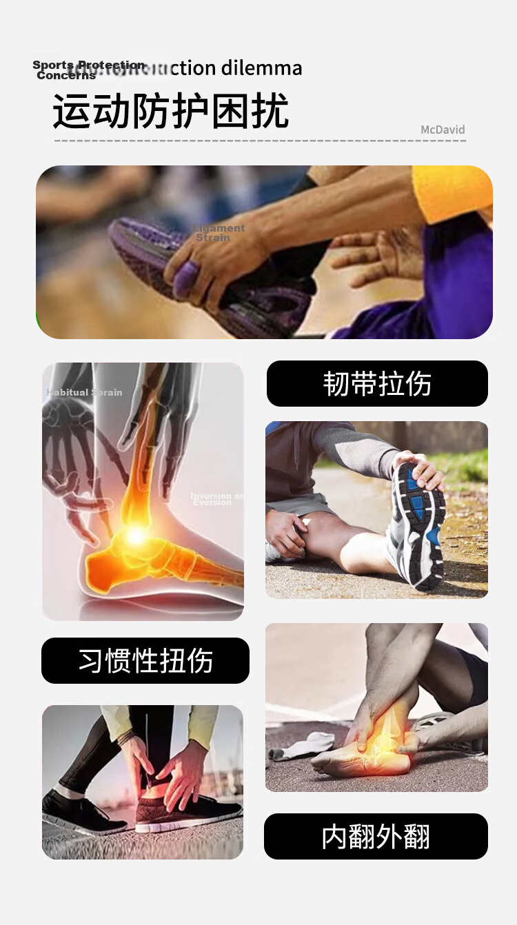 McDavid 195 Ankle Support Brace Sports Injury Protection Ankle Brace for Sprains Unisex Professional Basketball Fitness Guard Black Size S 4