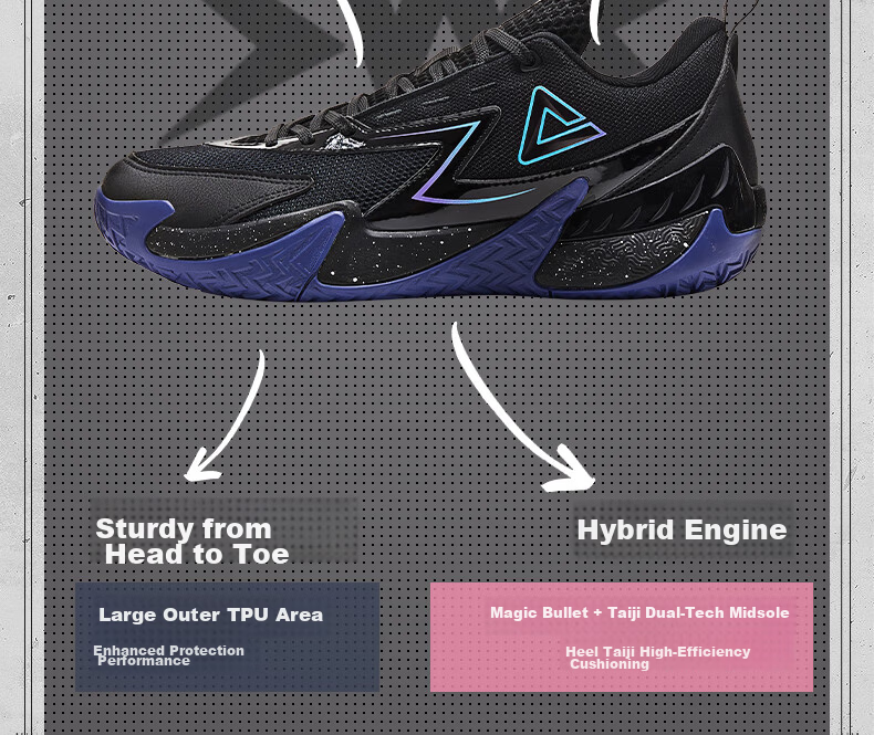 PEAK Extreme Basketball Shoes, Outdoor Dominator Men's Shoes, Spring Breathable Non-Slip Wear-Resistant Professional Sports Shoes for Men DA430031 6