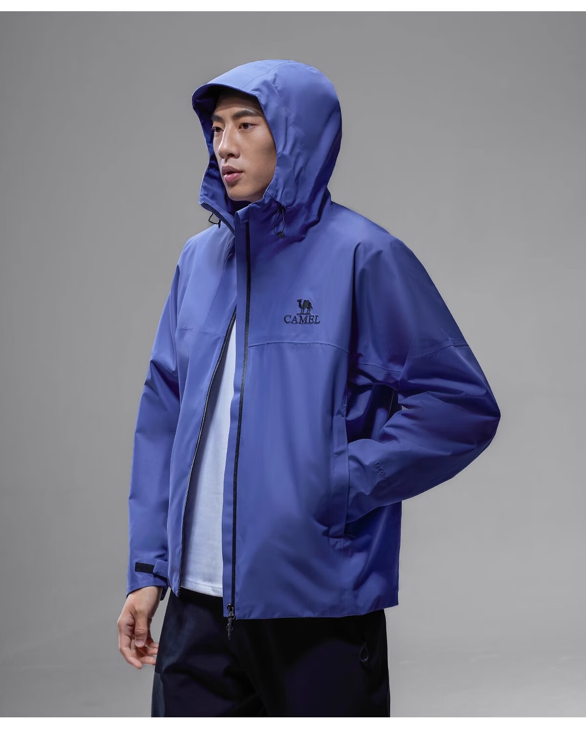 CAMEL [Yushen] Outdoor Hardshell Single-Layer Jacket with Strong Pressure Glue, Windproof And Waterproof Hiking Mountaineering Coat, 3XL 26