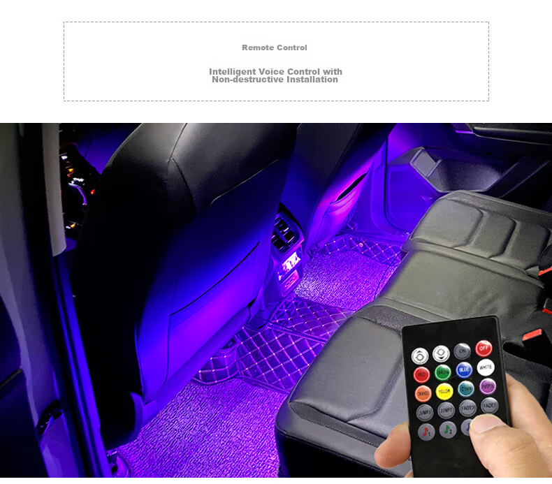 40,000 Kilometers Car Ambient Light LED No Modification USB Footwell Decorative Music Rhythm Light SWY6526 8
