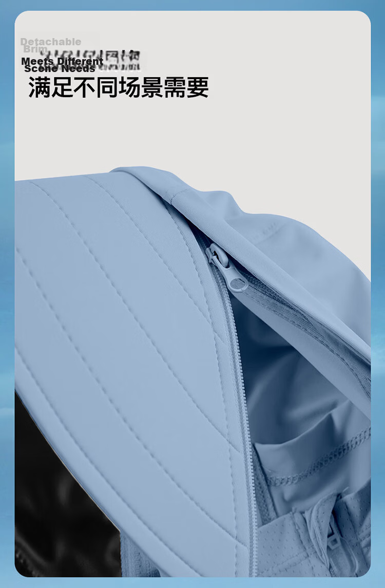 JEEP Men's Ice Silk Sun Protection Jacket Summer Lightweight Quick-Dry Fishing Hooded Sunproof Coat Haze Blue 2XL 7