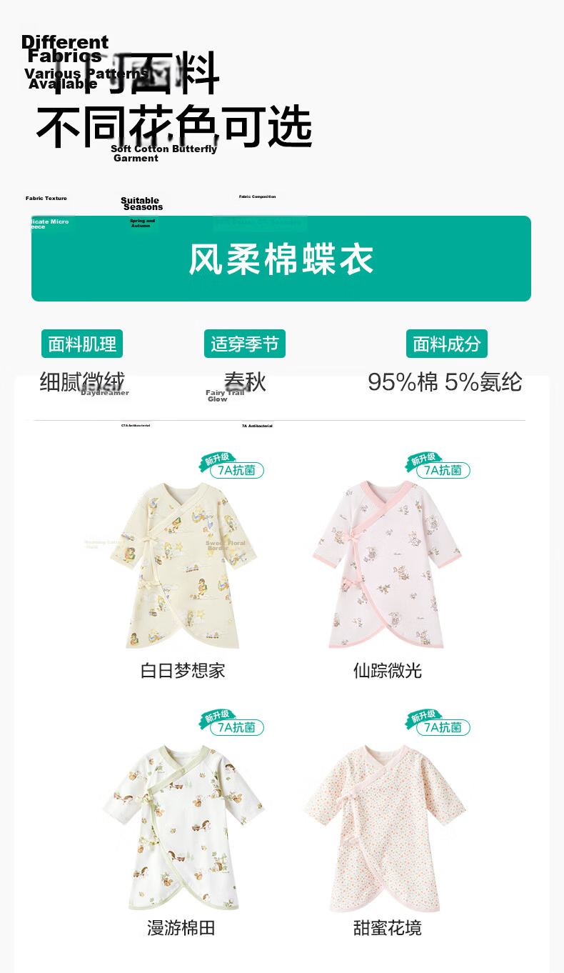 PurCotton Baby Clothes, Pure Cotton Newborn Onesie, Infant All-Season Gauze Butterfly Suit, Dreamy Hot Air Balloon Pattern, Size 66 19