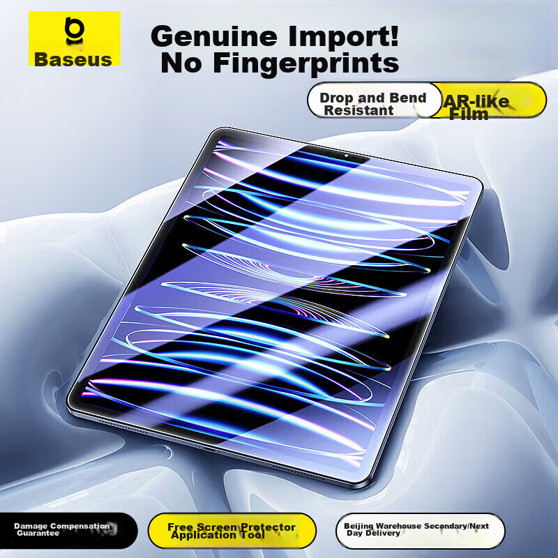Baseus iPad Screen Protector Tempered Glass AR Film [Ultra-Crystal Ceramic | Drop and Bend Resistant | Dust-Free Easy Installation] Compatible with 2018-22 iPad Pro 11-inch