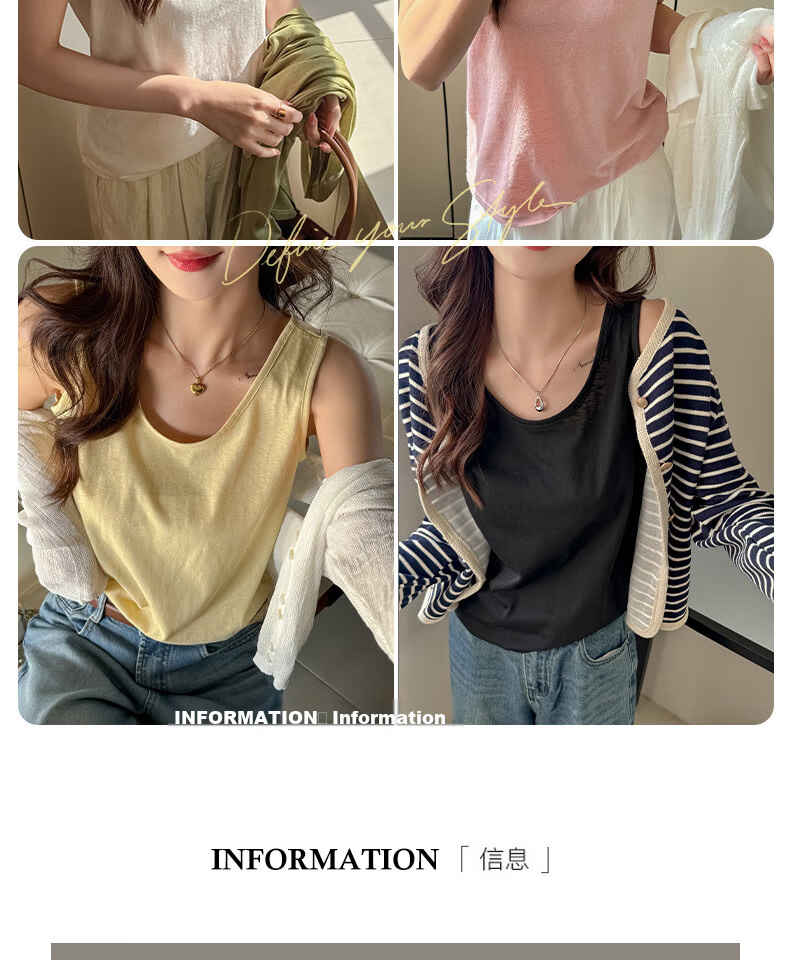 LangSha Snowflake Cotton Loose Fit Sleeveless Tank Top for Women, Casual Layering Vest, Japanese Style Sleeveless Shirt 4