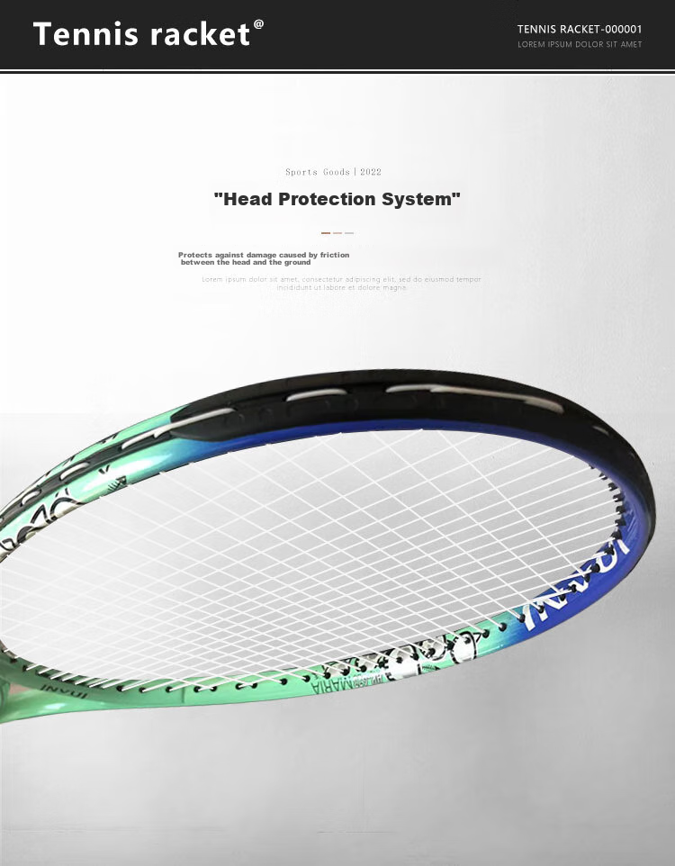 INVUI Children's Tennis Racket for Beginners, 23 Inches, Entry-Level Training Racket with Tennis Training Aid And String 5