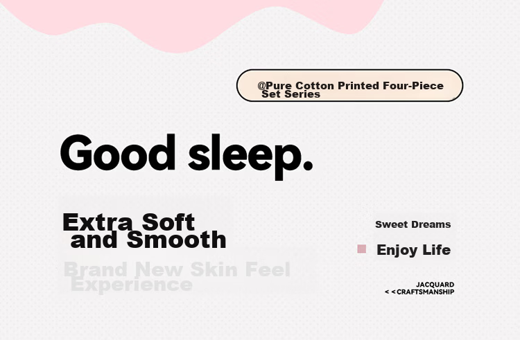 Hongdou A-Class Pure Cotton 4-Piece Bedding Set 1.5/1.8m Double Bed Printed Cotton Duvet Cover Xinjiang Cotton Bed Sheet 200x230cm 1