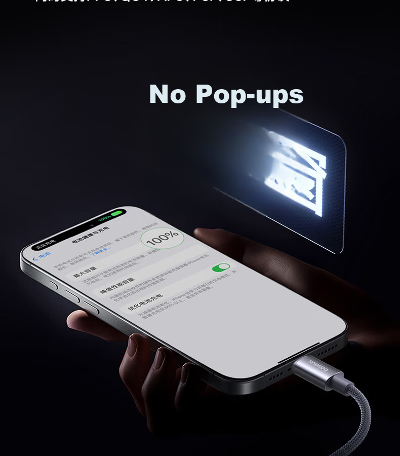 Baseus Dual-Head Type-C Smart Power-Off Charging Cable PD100W Super Fast Charging Data Cable for Huawei Honor Xiaomi Apple iPhone 17/16/15 iPad Laptop 2m Blue 18