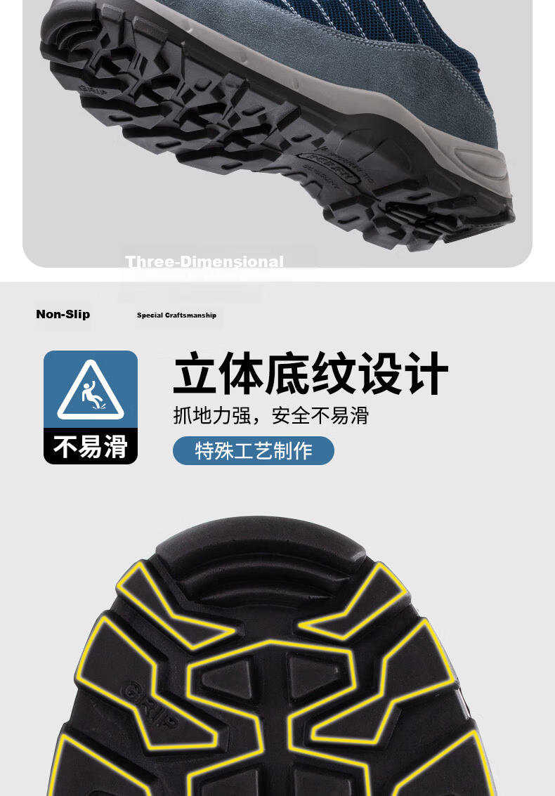 Fucheng Men's Breathable Steel Toe Safety Work Shoes Anti-Smash Puncture Resistant Durable Solid Sole Blue Size 36 12