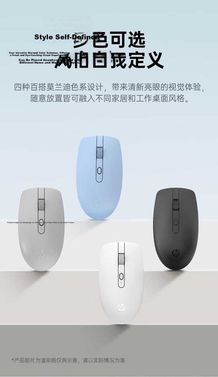 HP Silent Wireless Mouse Portable for Men and Women Home Business Office Dormitory 2.4G Wireless Black 4