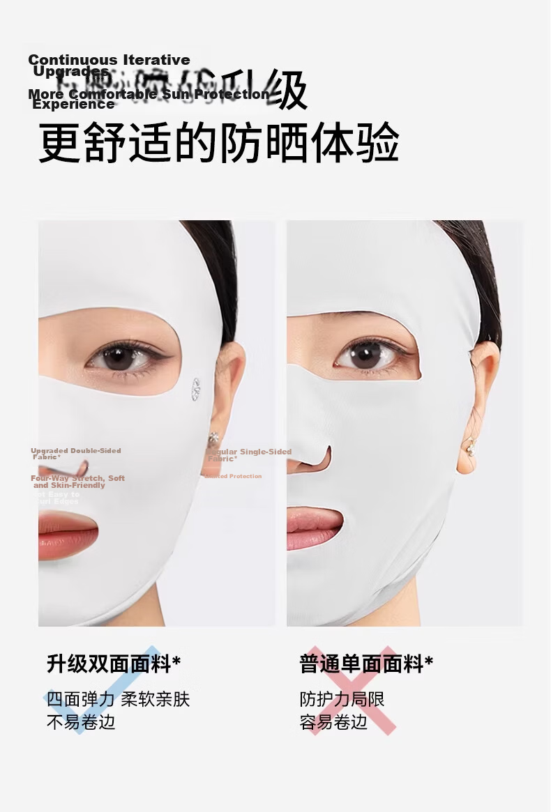 GOLOVEJOY Full Face Sunscreen Mask for Women UV Protection Summer Face Bikini Running Cycling Mouth and Nose Cover 4