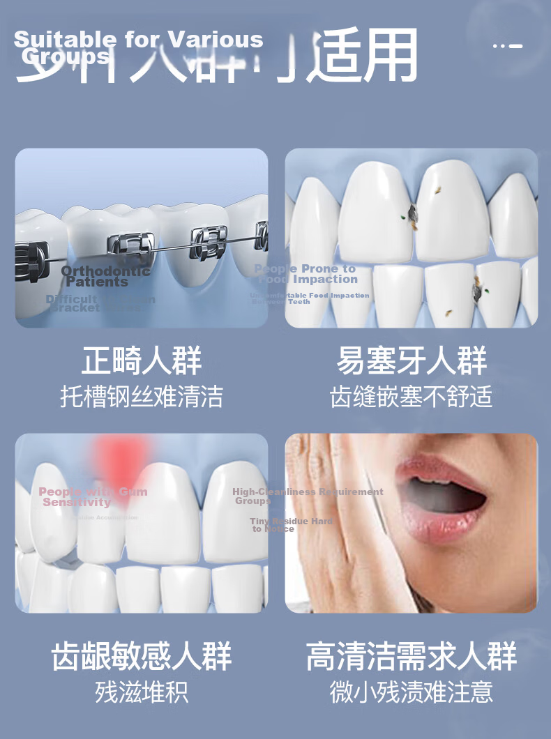 Bayer Professional Oral Irrigator Home Handheld Portable Water Flosser Teeth Cleaner Dental Floss Device Orthodontic Cleaning Tool M3Plus White 8