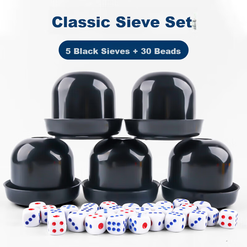 Miaoji Dice Cup Set 5-Piece with 30 Black Dice MJ8375