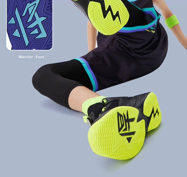 361° Kids Sports Shoes Children's Basketball Shoes Four Seasons Youth Training Durable Knob Buckle Blue Size 42 9