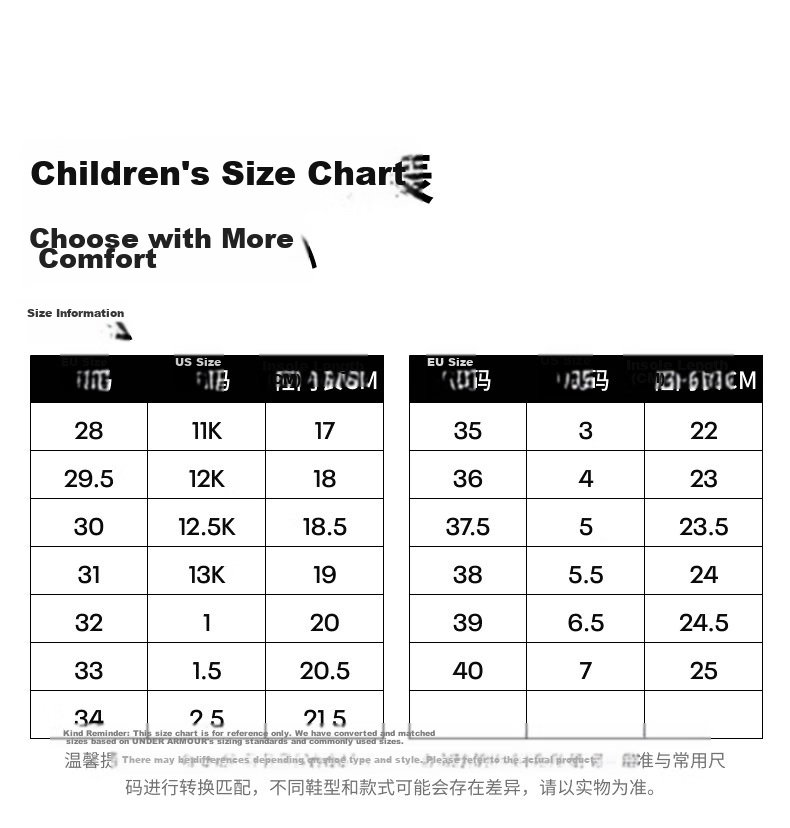 Under Armour Kids Outdoor Shoes Boys and Girls Hiking Strap Mesh Breathable Casual Sports Shoes 20