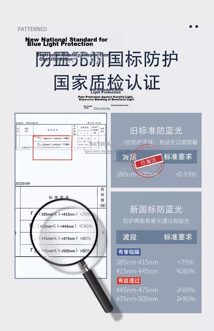 Boshide Myopia Glasses Blue Light Blocking Ultra-Light Half-Rim Plano Glasses Black Silver Frame 500 Degree Left and Right Eyes 13