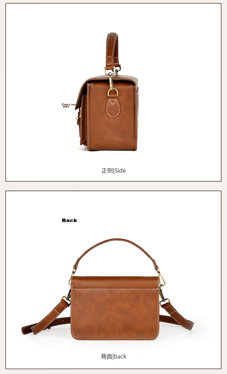 CWATCUN Kaden Single Shoulder Camera Bag Vintage Crossbody Handheld Handmade Commuter Bag for Mirrorless and DSLR Cameras 18