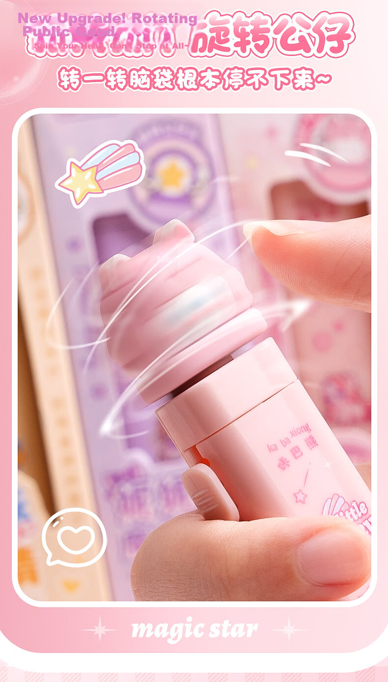 Kabaxiong Rotating Push-Pull Eraser, Cartoon Cute No-Trace Clean Eraser without Residue, Line Drawing Dog Desig 2
