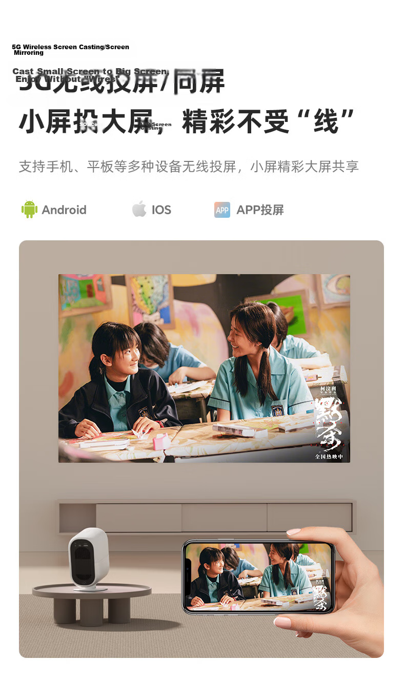 PHILIPS NeoPix 347 (520CVIA) Smart Portable 1080P Full HD Home Theater Projector with Pan-Tilt and Tianyan Cloud Platform, Subsidized Model 13