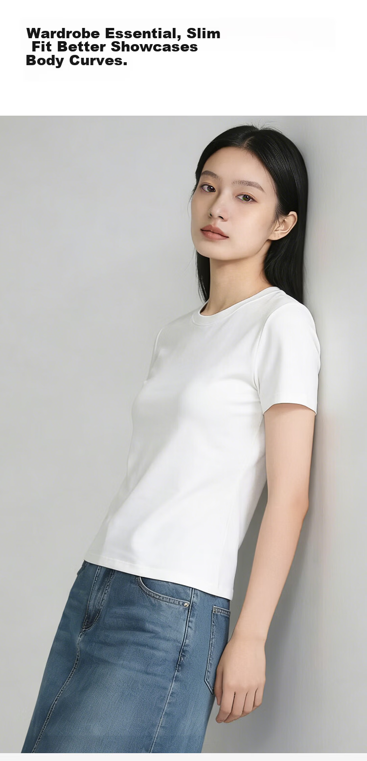 Herbal Original Color Short Sleeve T-Shirt for Women [Tencel Lyocell] Cool and Skin-Friendly 2026 Summer Loose Casual Versatile Half Sleeve Top 6