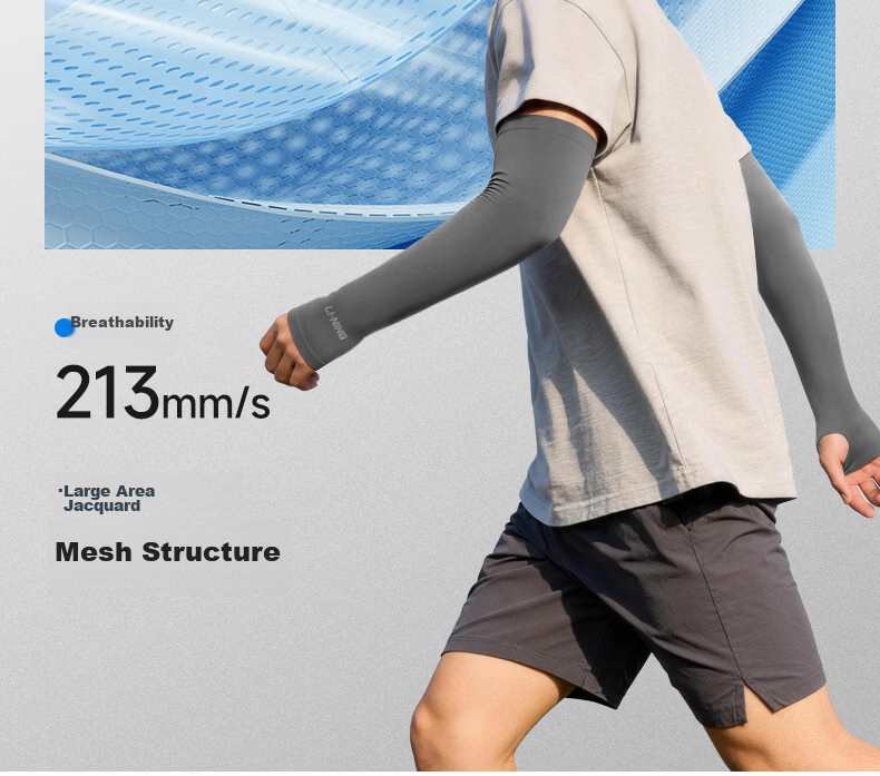 LI-NING Unisex Cooling UV Protection Arm Sleeves Ice Silk Sun Protection Sleeve Summer Thin Cycling Gaming Cooling Arm Cover 13