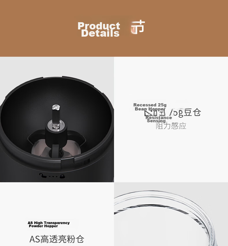 CLITON Electric Coffee Grinder Adjustable Portable Manual Coffee Bean Grinder Automatic Powder Mill 29