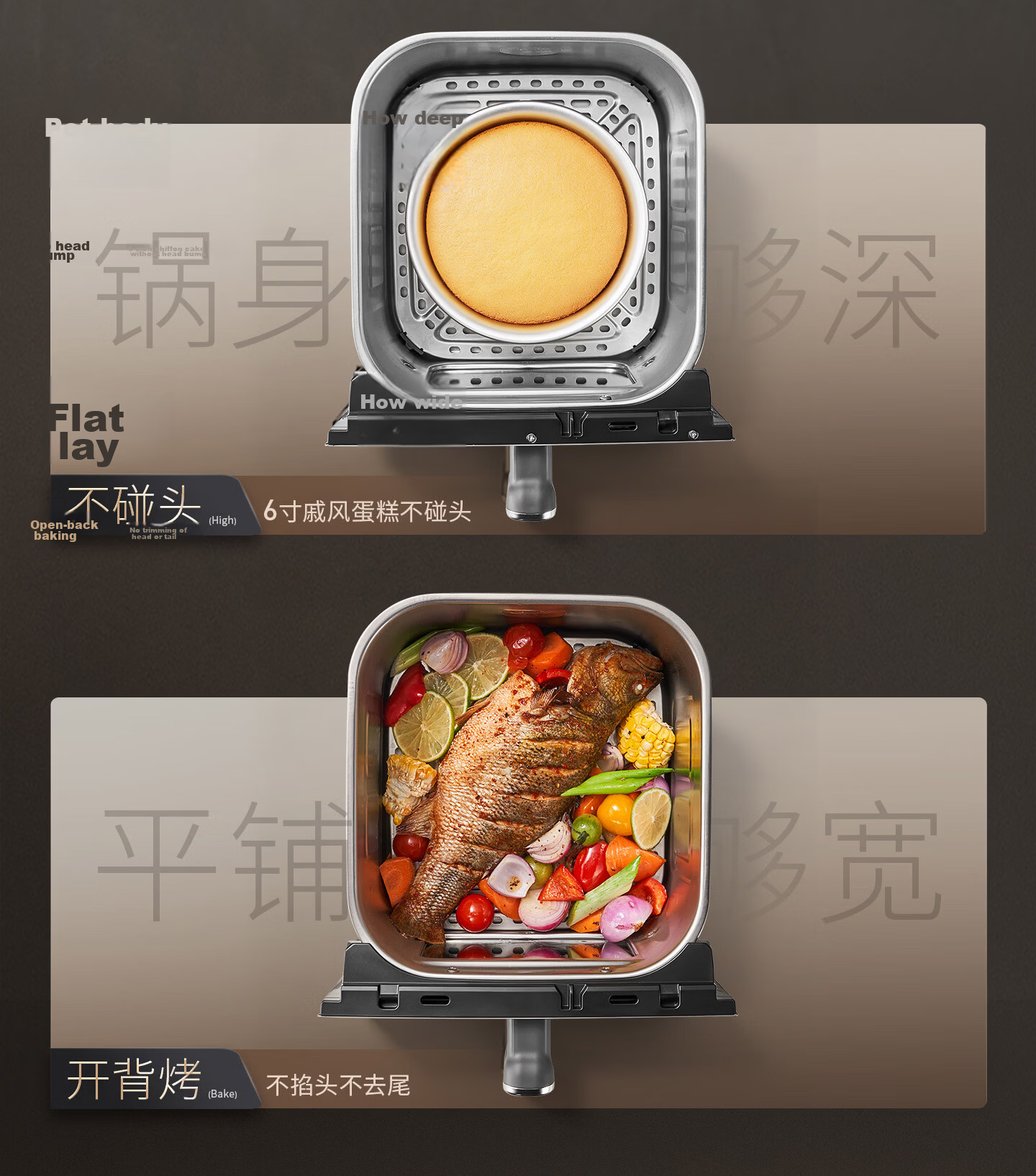 Joyoung Air Fryer, Non-Coated Stainless Steel, Dual Heating Sources, Roasting without Flipping, 6L Large Capacity, Visible Full Metal Interior, Grilling, Multifunctional KL60-V317Y 40