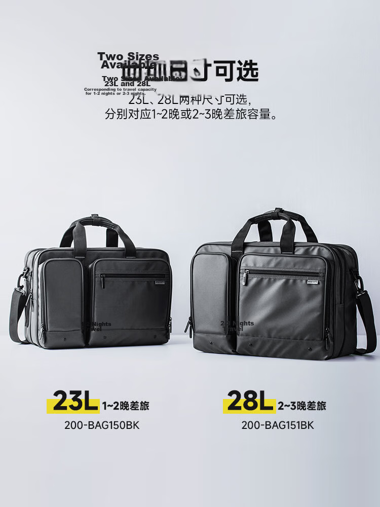 SANWA 15.6-Inch Large Capacity Laptop Bag, Handheld Water-Resistant Backpack, Multifunctional Shoulder Crossbody Bag, 28L 2