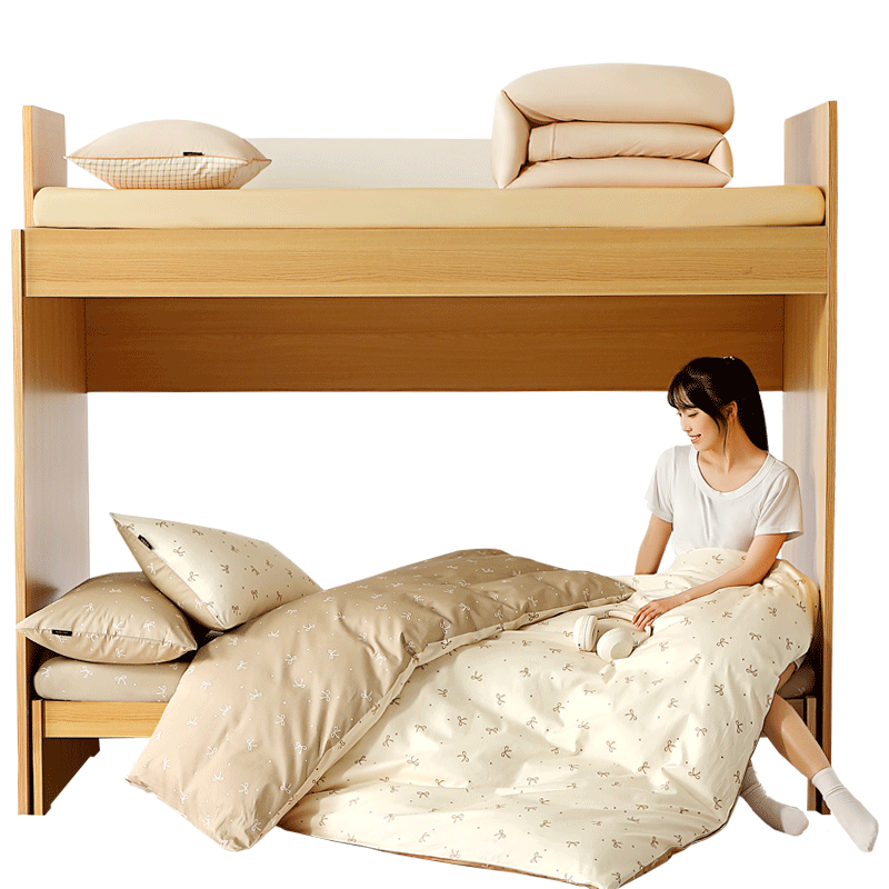 Mercury Home Textiles 3-Piece Bedding Set Student Dormitory 60-Count Long-Staple Cotton Antibacterial Duvet Cover and Sheet 0.9m Single Bed Set - Sweet Dream