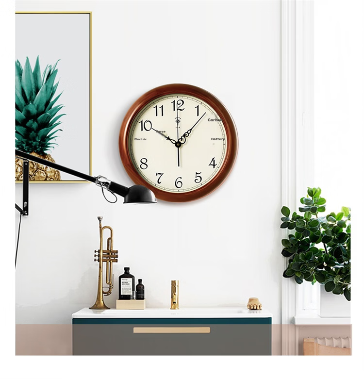POLARIS Solid Wood Wall Clock Modern Creative Minimalist Living Room Decorative Quartz Clock 38cm Model 9060 Ring 12