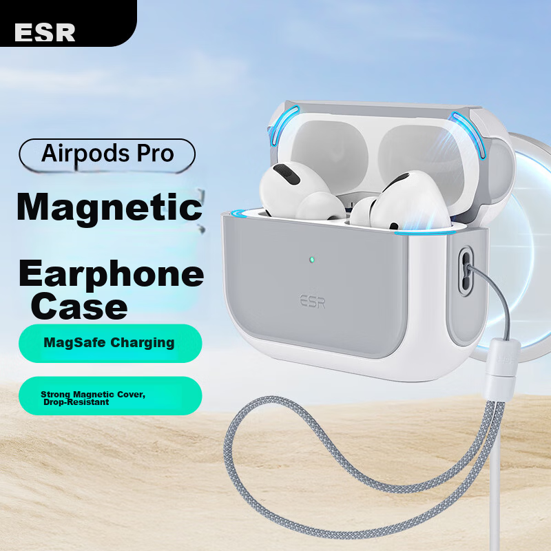 ESR AirPods Pro 2 Case Compatible with Apple 2nd Gen Earphones MagSafe Magnetic Wireless Bluetooth Earbuds Anti-Slip Drop Protection Shell
